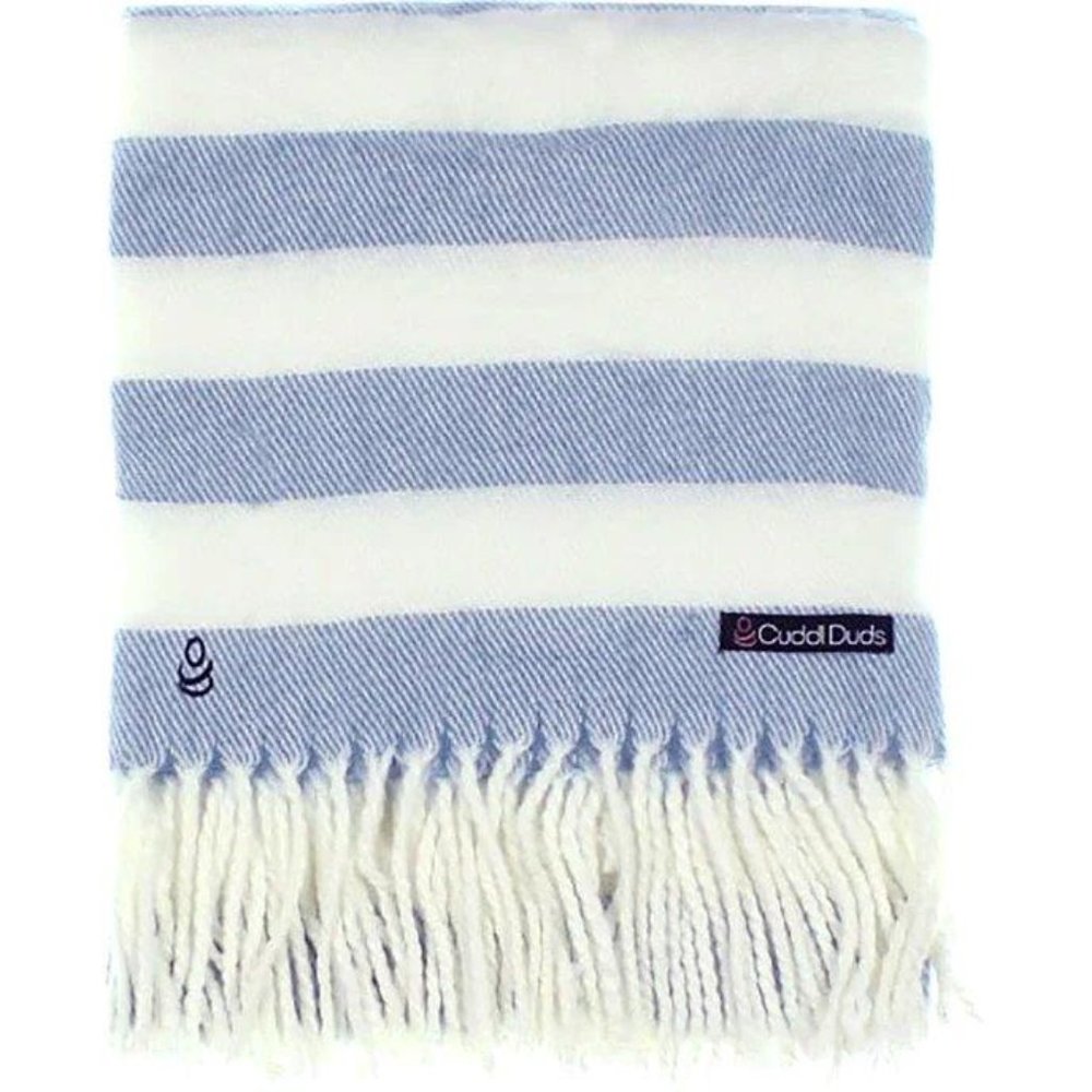 NWT CUDDL DUDS ACRYLIC THROW - blue stripe